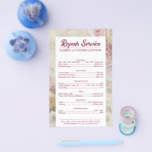 Prijslijst voor juwelen reparatie roze pony-ventil flyer (Enkel)