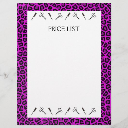 Prijslijst voor kapsalon flyer (Voorkant)