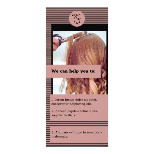 Prijslijst voor kapsalon Pink & Black Reclamekaart (Voorkant)