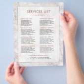 Prijslijst voor moderne Roos-Gold Marble Services Flyer (Hand)