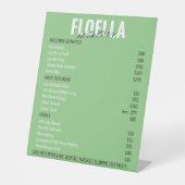 Prijslijst voor natuurlijke groene esthetica Salon Reclamebord Met Voetstuk (Voorkant)