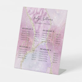 Prijslijst voor onechte pearlescent effect Beauty Reclamebord Met Voetstuk