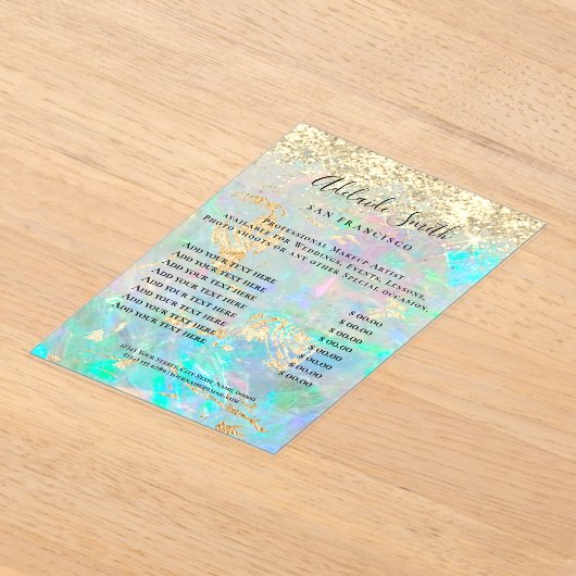 prijslijst voor opaal-ontwerp acryl uitnodigingen (Laagn)