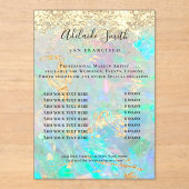 prijslijst voor opaal-ontwerp acryl uitnodigingen (Voorkant)