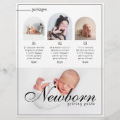 Prijslijst voor pasgeboren kraamfotografie flyer (Voorkant)