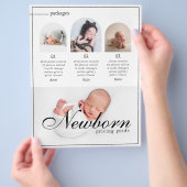 Prijslijst voor pasgeboren kraamfotografie flyer (Hand)