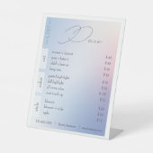 Prijslijst voor pasta-gradiënt schoonheidssalon reclamebord met voetstuk (Voorkant)