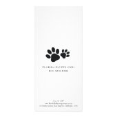 Prijslijst voor Paw Print Services Dog Groomer Rac Reclamekaart (Achterkant)