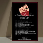 Prijslijst voor professionele nagelstudio's poster