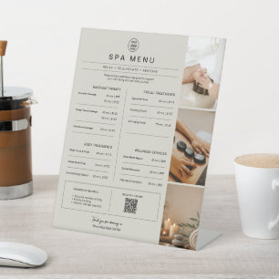 Prijslijst voor Spa Massage Therapie Diensten Reclamebord Met Voetstuk