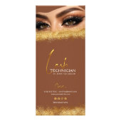 Prijslijst voor wimperextensions van Gold & Brown  Reclamekaart (Achterkant)