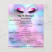 Prijslijst voor wimpers glitters voor visagisten B Flyer (Achterkant)