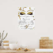 Prijslijst voor witte gouden make-up oog wimpers e poster (Keuken)