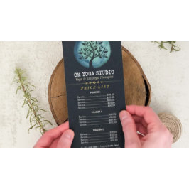Prijslijst voor YOGA-instructeur - Elegant Waterve Reclamekaart