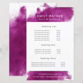 prijslijst voor zoutroze rook (Voorkant / Achterkant)