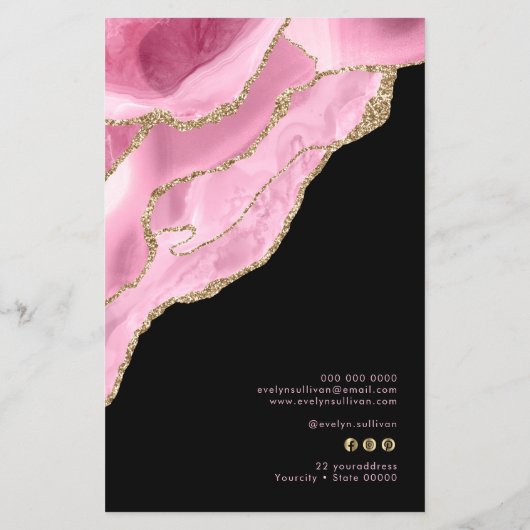 Prijslijst warmroze roze roze flyer (Achterkant)