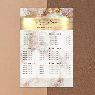 Prijslijst waterverf en goud folie poster