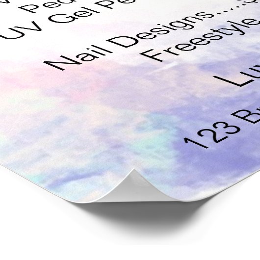 Prijslijst Waterverf Nagelstudio's Goud Glitter Poster (Hoek)