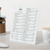 Prijslijst | White Business Menu Modern Reclamebord Met Voetstuk (Insitu)