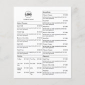 Prijslijst | White Business Menu Modern Restaurant (Voorkant)