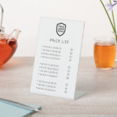 Prijslijst | Witte moderne zakelijke Logo Reclamebord Met Voetstuk (Insitu)