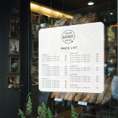 Prijslijst | Zakelijk logo modern minimalistisch w Raamsticker