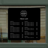 Prijslijst | Zakelijk logo zwart modern minimalist Raamsticker