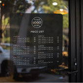 Prijslijst | Zakelijk logo zwart modern minimalist Raamsticker
