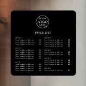Prijslijst | Zakelijk logo zwart modern minimalist Raamsticker