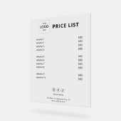 Prijslijst Zakelijke Logo Acryl Acryl Bord (Hoek)