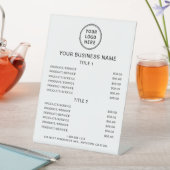 Prijslijst zakelijke Logo Reclamebord Met Voetstuk (Insitu)