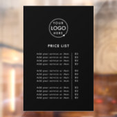 Prijslijst | Zwart Logo Zakelijk Professioneel Raamsticker (Vel 2)