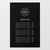 Prijslijst | Zwart Logo Zakelijk Professioneel Raamsticker (Vel)