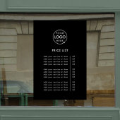 Prijslijst | Zwart Logo Zakelijk Professioneel Raamsticker