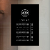 Prijslijst | Zwart Logo Zakelijk Professioneel Raamsticker