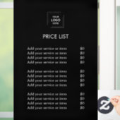 Prijslijst | Zwart zakelijk logo aangepast Raamsticker (Huis)