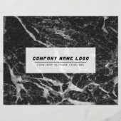 Prijslijst zwarte en grijze Faux Marble Service Flyer (Achterkant)