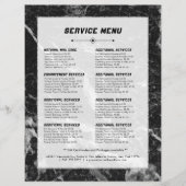 Prijslijst zwarte en grijze Faux Marble Service Flyer (Voorkant)