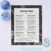 Prijslijst zwarte en grijze Faux Marble Service Flyer (Enkel)