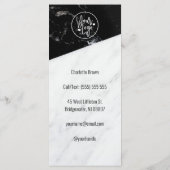 Prijslijst zwarte en witte marmer Beauty Salon Menu (Achterkant)