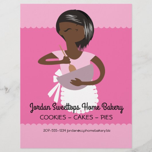 Prijslijstfolder van Afro-Amerikaanse thuisbakkeri Flyer (Voorkant)