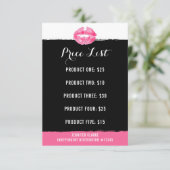 Prijslijstkaart Lipstick Distributeur Marketing (Staand voorkant)