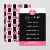 Prijslijstkaart Lipstick Distributeur Marketing (Voorkant / Achterkant)