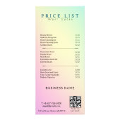 Prijslijstmenu Holografische Pastel voor Estheetic Reclamekaart (Voorkant)