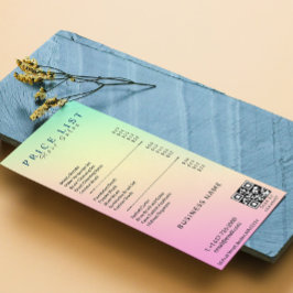 Prijslijstmenu Holografische Pastel voor Estheetic Reclamekaart