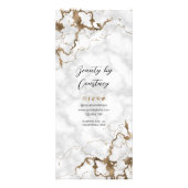 Prijslijstmenu Marble Faux Gold Script Font Salon Reclamekaart (Achterkant)