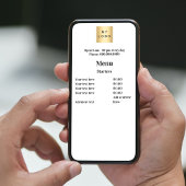 Prijslijstmenu zakelijke logo eenvoudige witte kaa kaart