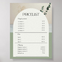 Prijslijstmonster Poster