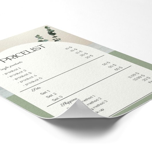 Prijslijstmonster Poster (Hoek)