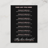 Prijslijstonderdelen Roos Gold GlitterDrivers Visitekaartje (Achterkant)